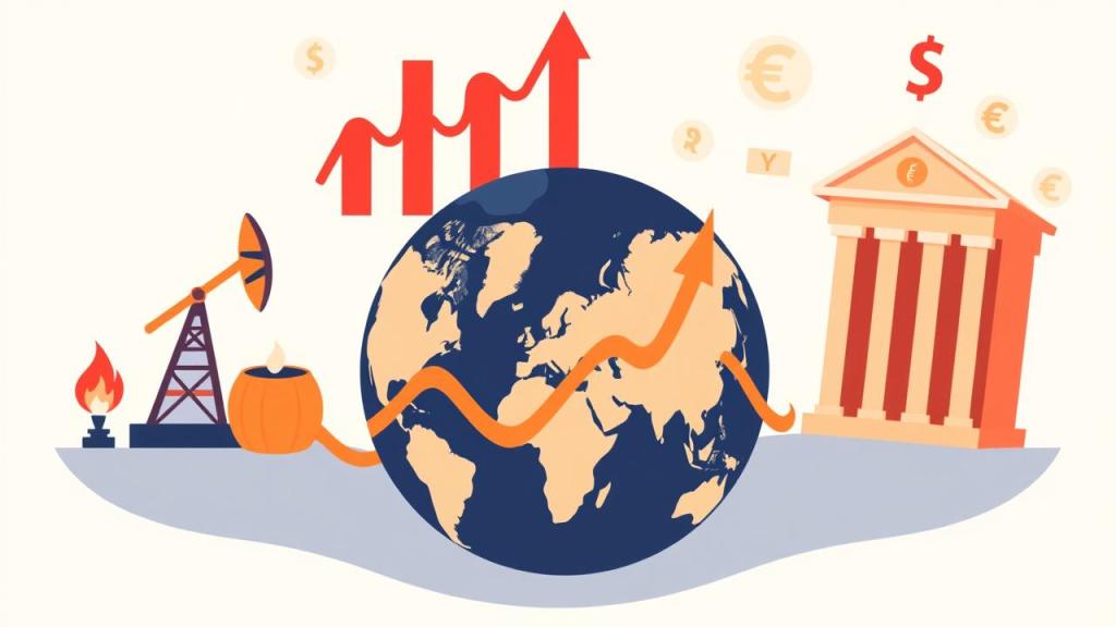 Global economy oil shock and Federal Reserve illustration